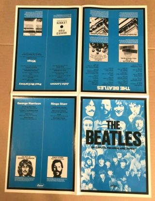 The Beatles On Capitol Records And Tapes 16 " X 22 " Folded Poster - 1976