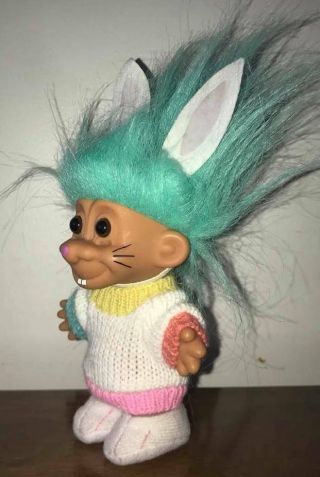 RUSS WACKY WABBIT EASTER SWEATER TROLL DOLL COMPLETE WITH BUNNY EARS AND SHOES 2