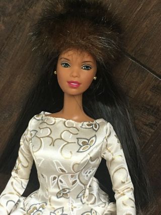 Winter Classic Black Barbie Special Edition Doll 50301 By Mattel Aa Fur Hat