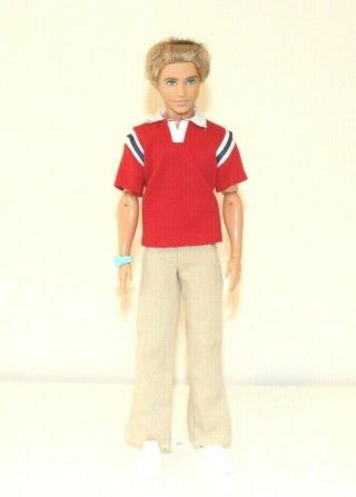 Barbie Ken Male Doll Rooted Hair Fully Articulated Polo Khaki Pants Outfit 2009