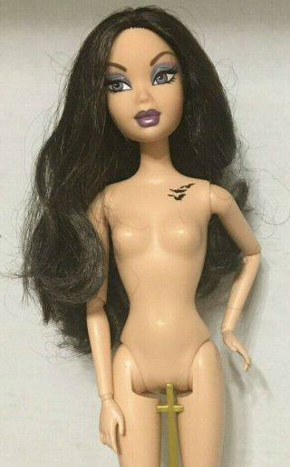 Barbie My Scene Nolee Doll Raven Hair Articulated Jointed Tattoo