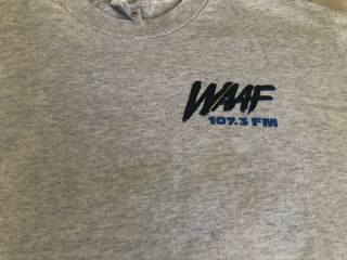 Vintage 90’s WAAF 107.  3 FM Radio Station Promo T - shirt Size Large Shirt 2