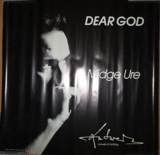 Midge Ure Dear God,  Chrysalis Promotional Poster,  1989,  26x26,  Vg,  Ultravox