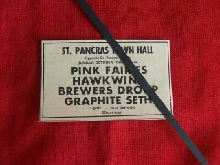 Hawkwind 1971 Vintage Gig Concert Advert St Pancras Town Hall London