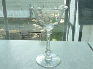 1 Heisey Water Or Red Wine Goblet,  Etched Orchid Pattern,  Stem 5025,  Etch 507