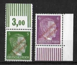 Meissen Germany Local 1945 Nh Set Of 2 Michel 28 & 30 Cv €2600 Signed