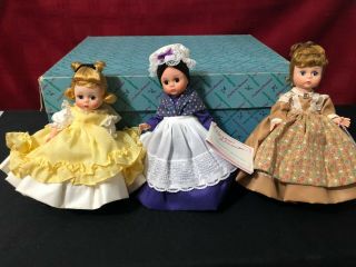 3 Madame Alexander Dolls Marme,  Amy & Meg From Little Women W/tags