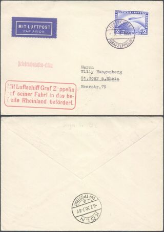 Germany 1930 - Zeppelin Flight Air Mail Cover - Board Post V30/2