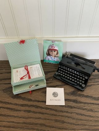 American Girl Kit Typewriter And Stationary Set Plus Baseball Cards