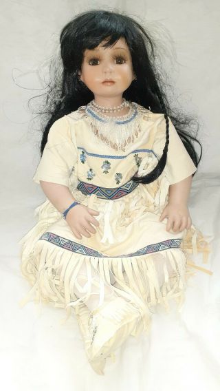 Denise Mcmillan Native American Porcelain Doll - Large 28 " - Rotating Head 2002