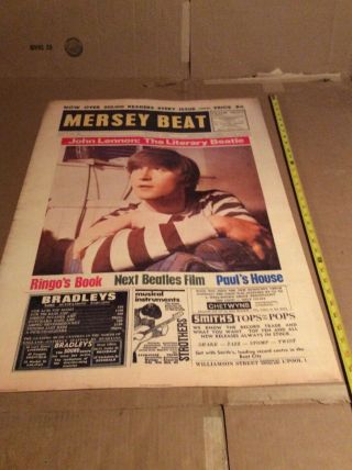 Rare Vintagethe Beatles 24x34 John Lennon Mersey Beat Poster Pyramid 2000 Pp0025
