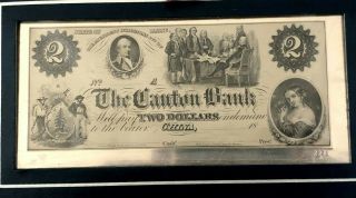 Historic American Currency - 5.  5 Oz Silver $2 The Canton Bank Note.  2279