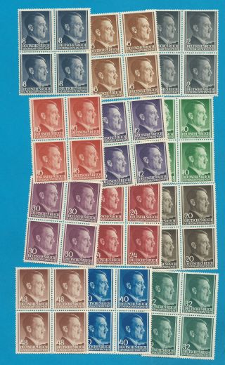 German Occ.  Of Poland No.  71 - 82 Cpl Sets In Sheets Of Four Mnh
