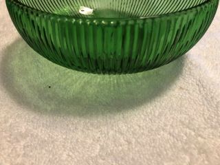 Vintage E.  O BRODY CO.  Green Ribbed Glass Bowl Cleveland OH.  U.  S.  A. 2