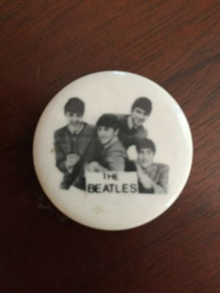 Vintage 1964 The Beatles Pinback Button John Paul George Ringo Nems 1 " Litho Pin