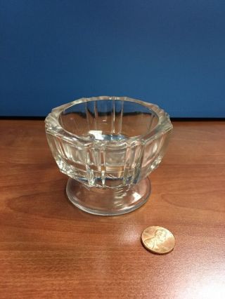 Small Vintage Pressed Glass Dish Footed 3 Inches Diameter