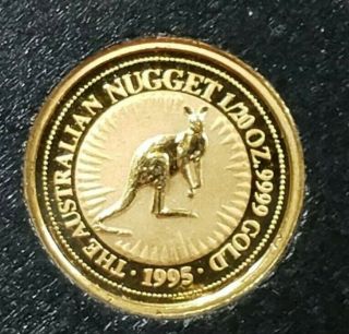 1995 - P Australia 1/20 Oz.  Gold Kangaroo $5 " Nugget " With Capsule
