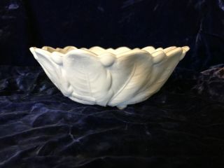 Vintage Indiana Glass Wild Rose Milk Glass Footed Fruit Bowl 2