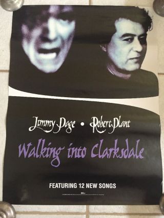 Led Zeppelin Poster Jimmy Page Robert Plant “walking Into Clarksdale”18 " X24 " Nmt