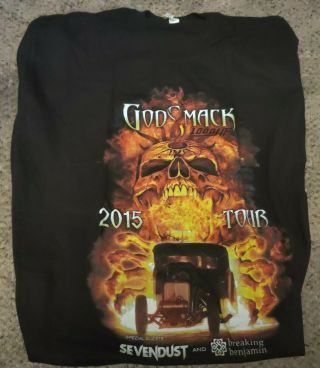 2015 Godsmack Tour T - Shirt Black Xl Heavy Metal Deadstock S&h
