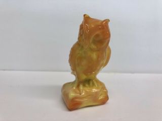 Boyd Glass Sunburst Owl Orange Yellow Slag 2