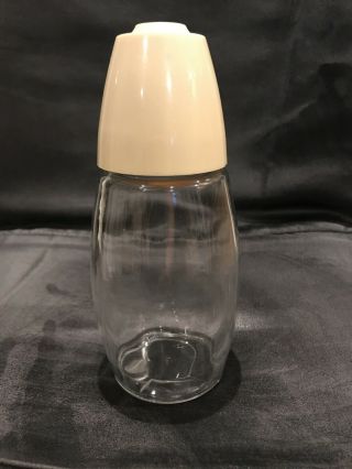 Vintage Mcm Sugar Shaker Dispenser Clear Glass With Plastic Top
