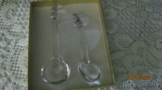 2 Vintage Small Glass Mayonnaise/ Condiment Ladles