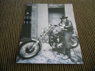 Meatloaf On Motorcycle B&w Promo Candid 8x10 Music Photo Bat Out Of Hell