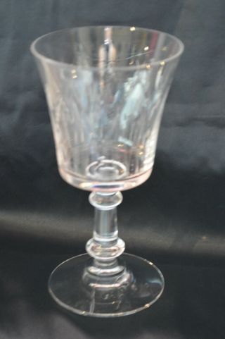 Fostoria Corsage ? Etched Wine Water Glass Goblet Crystal Depression Era