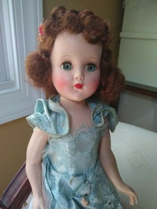Vintage Arranbee R & B Doll Nanette 1952 Hard Plastic Walker Red Hair Ball Gown