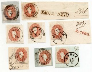 1862 Italy Lombardy - Venetia Covers Fragments Stamps Lot,  $1135.  00