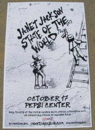 Janet Jackson State Of The World Tour 2017 Pepsi Center - Denver Concert Poster