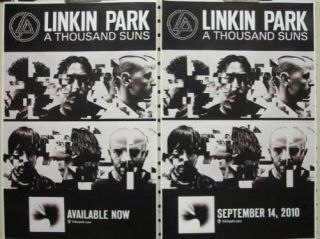 Linkin Park 2010 Thousand Suns 2 Sided Promotional Poster Flawless Old Stock