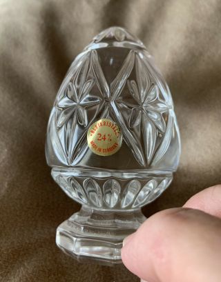 Vintage Bleikristall 24 Lead Crystal Decorative Egg Paperweight Germany 3 "
