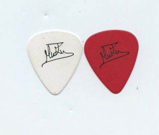 Foreigner MICK JONES - CONCERT STAGE - Two Guitar Picks 2011 Tour Red & White 2