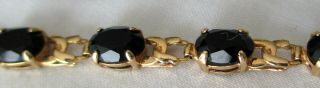 Scrap Or Use 14k Yellow Gold Black Onyx Jet Bracelet 6.  47 G Grams 14 K