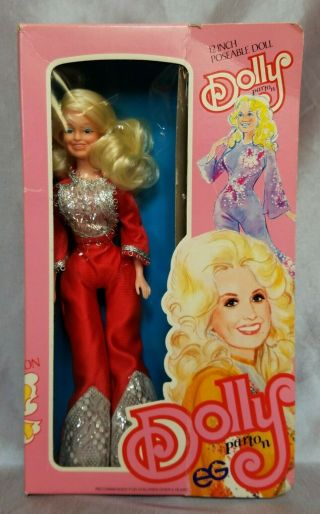 Dolly Parton Doll 1978 Goldberger Red Silver Jumpsuit Illustrations On Box