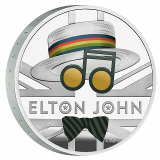 2020 Great Britain Music Legends Elton John £2 Silver Proof 1oz Coin Box