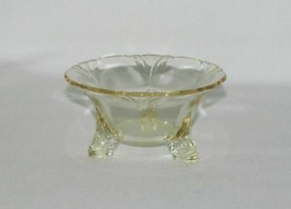 Heisey Glass Empress Sahara Yellow Dolphin 3 - Footed Individual Small Nut Dish