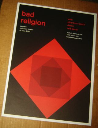 Bad Religion Rock Concert Poster Swiss Punk Graphic Pop Art 10x14 Mike Joyce