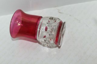Vintage Ruby Red Flash Kings Crown Thumbprint Drinking Glasses