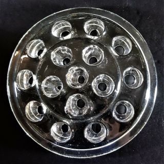 Vintage Clear Glass/crystal Flower Frogs 16 Hole