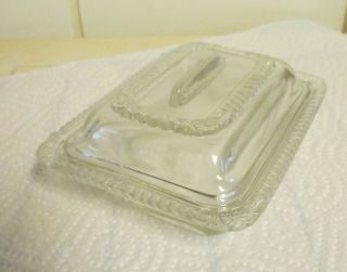 Small Vintage Clear Depression Glass Covered Butter/cheese Dish