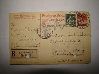 Jewish Judaica 1916 Dibsha Itin Signed Letter Hebrew Zionist Postcard Bienne