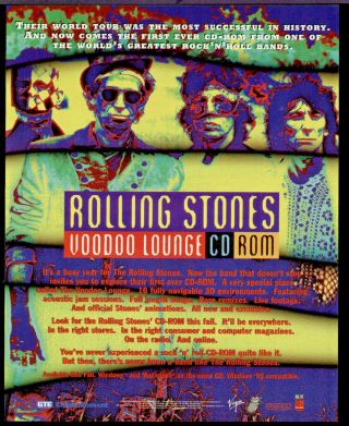 1995 Rolling Stones " Voodoo Lounge " Art Album Ad