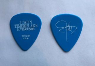 Justin Timberlake Signature 2007 Tour Issued Guitar Pick Lovesounds Sky Blue
