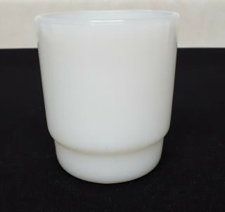 VTG 1950s Anchor Hocking Fire King Milk Glass D - Ring Stackable Coffee Cup Mug 2