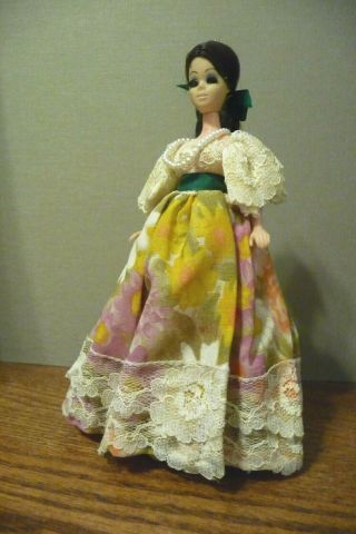 1/12 Dollhouse Miniature 1970 Topper Toys Dawn 6 - Inch Doll Angie In Formal Gown