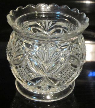 Vintage Clear Daisy Bottom Wheat Grain Sides Sconce Votive Candle Holder