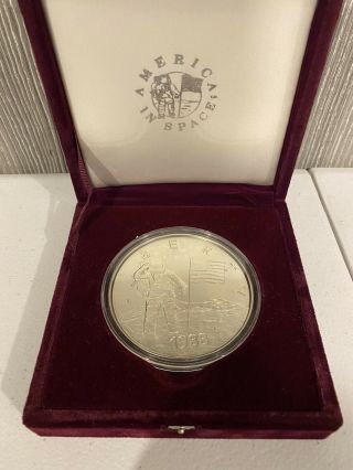 1988 America In Space 6 Ounce.  999 Fine Silver Medal Box And